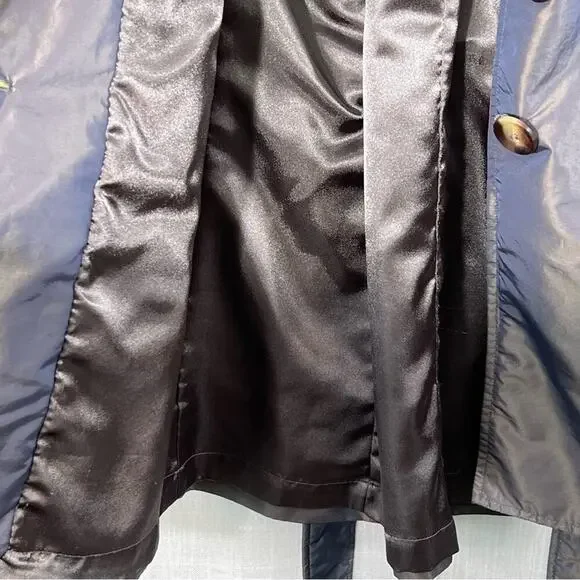 Weatherproof Gray Iridescent Trench Belted Raincoat Jacket Size M - Picture 7 of 13